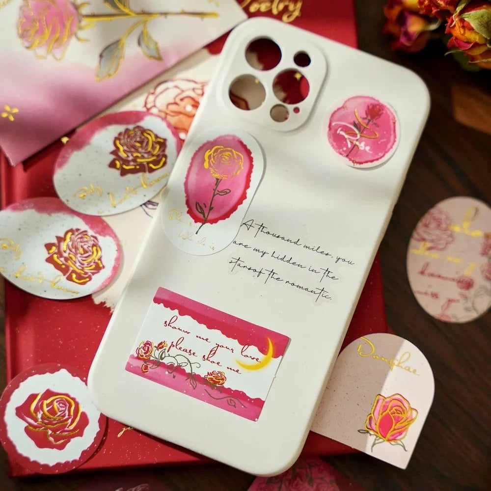 Lost Rose Vintage Floral Aesthetic Stickers (40 stickers)