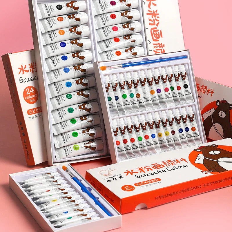 Vibrant Artist 24-Color Watercolor Tube Paint Set (12ml Tubes)