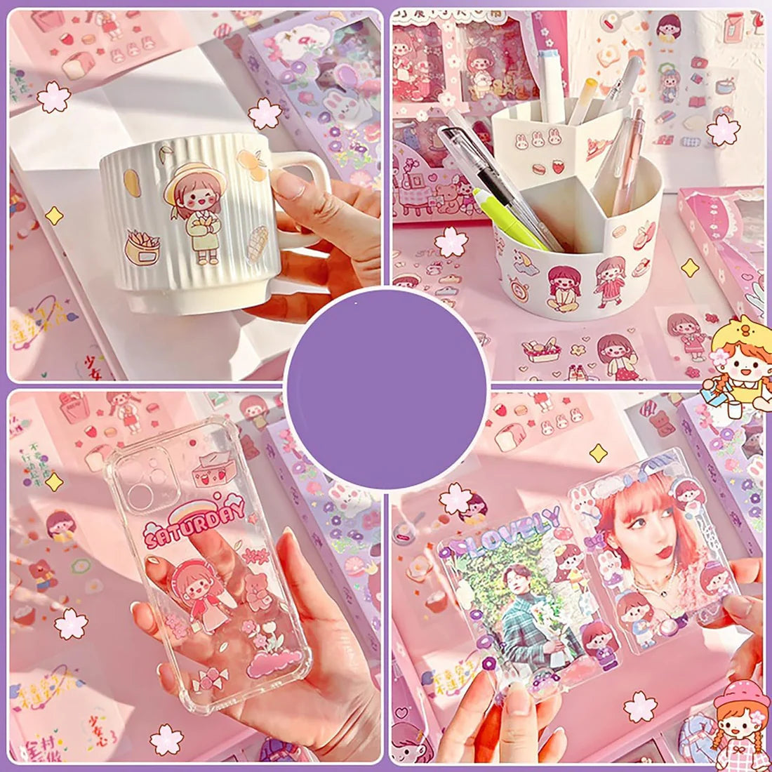DIY Sticker Set 100 Sheets Kawaii Washi Stickers