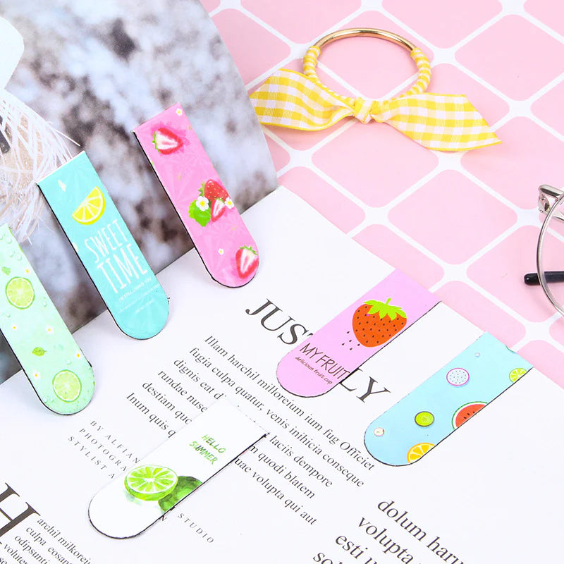 Cute Magnetic Cartoon Bookmarks Set (Pack of 6)