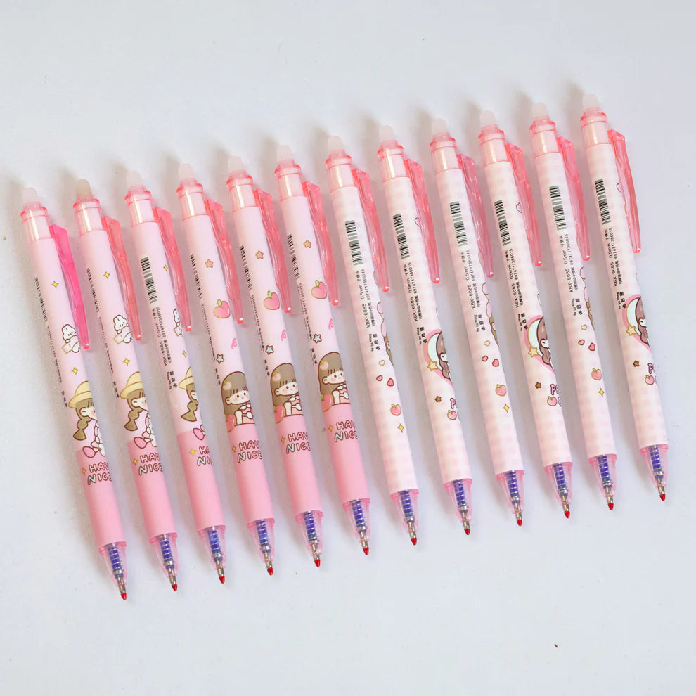 Cute Erasable Gel Pens - Pack of 12