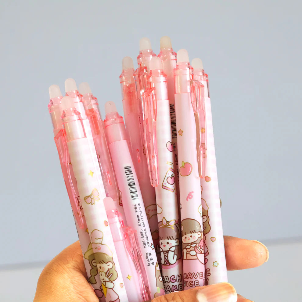 Cute Erasable Gel Pens - Pack of 12