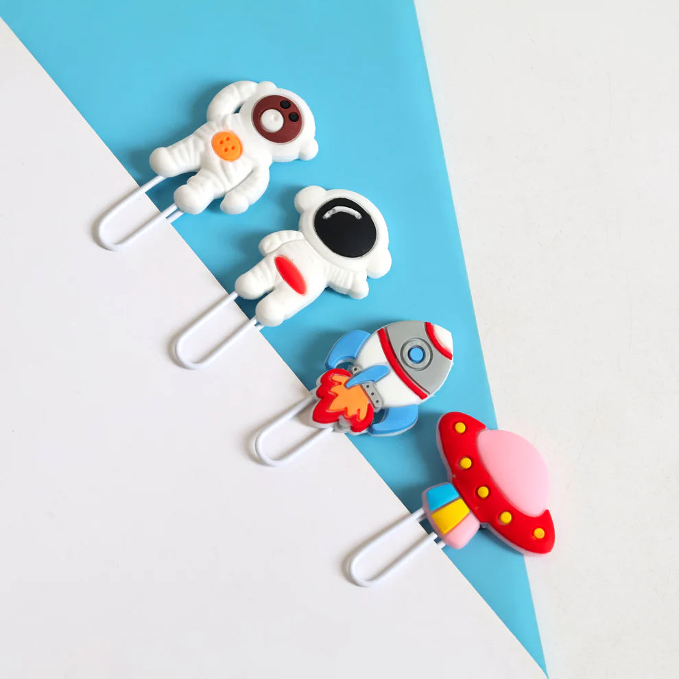 Space-Themed Bookmarks Paperclips (4 Pcs)