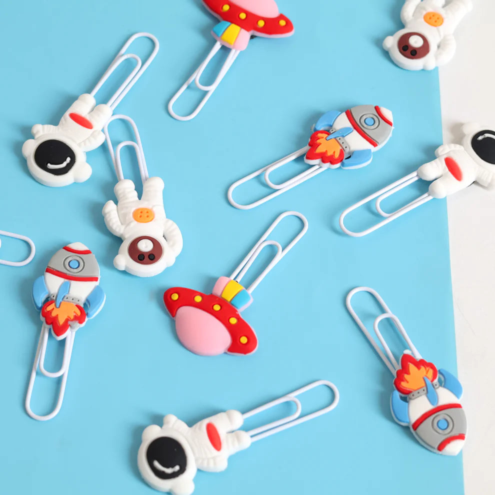 Space-Themed Bookmarks Paperclips (4 Pcs)
