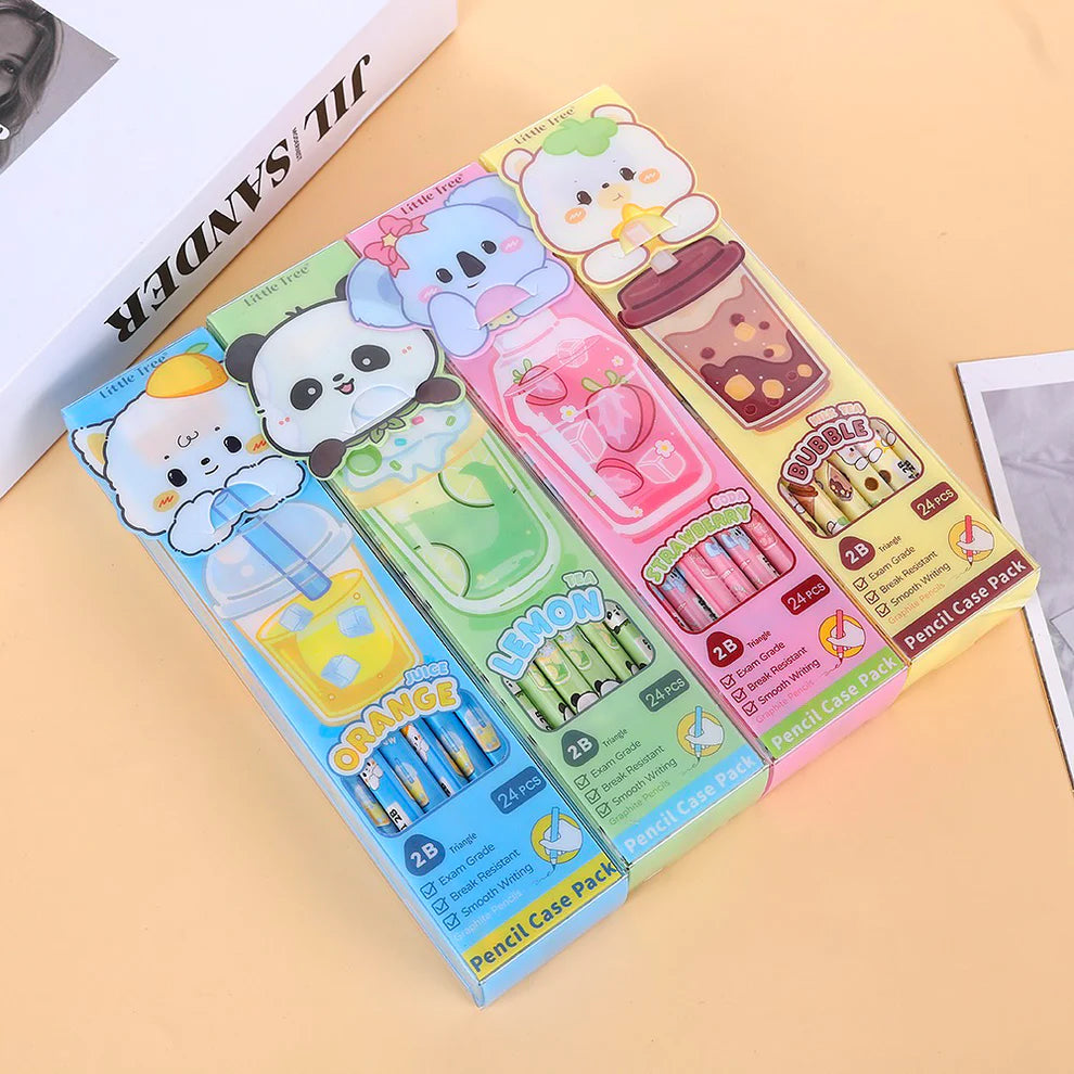 Animal-Themed HB Triangle Pencils - 24 Pencils
