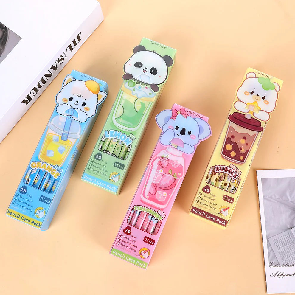 Animal-Themed HB Triangle Pencils - 24 Pencils