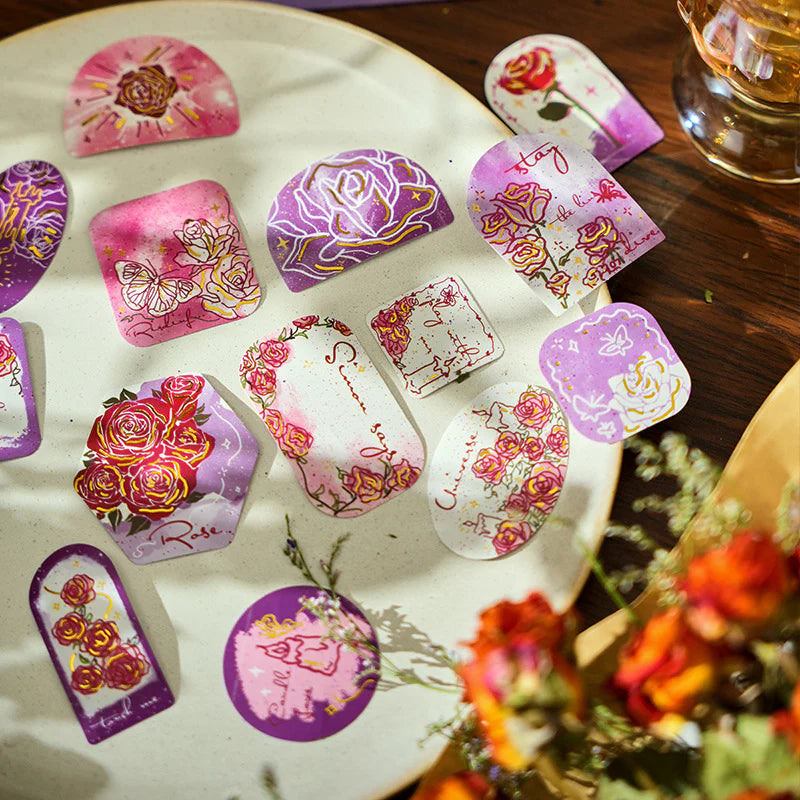 Lost Rose Vintage Floral Aesthetic Stickers (40 stickers)