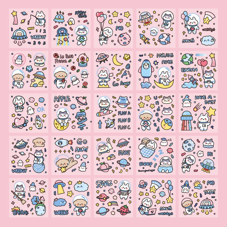 Space Bunny Stickers - 100 Sheets