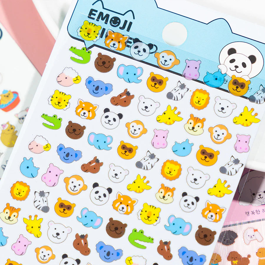 Cute Tiny Animal Emoji Fun Stickers