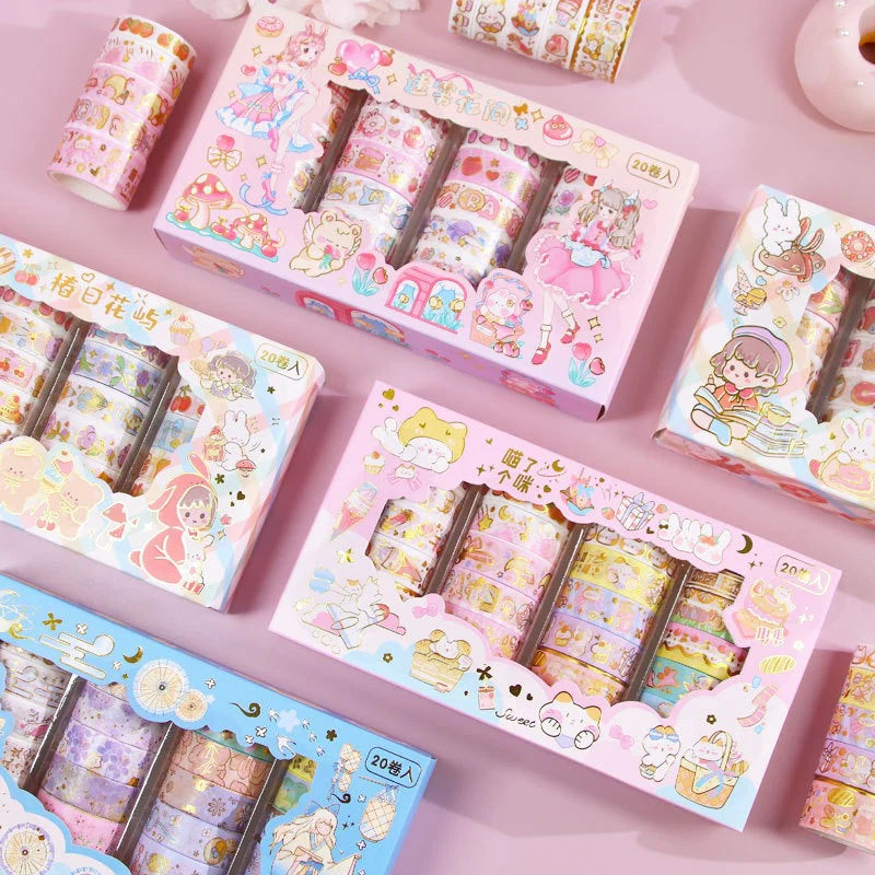 Kawaii Washi Tape Set - 20 Rolls