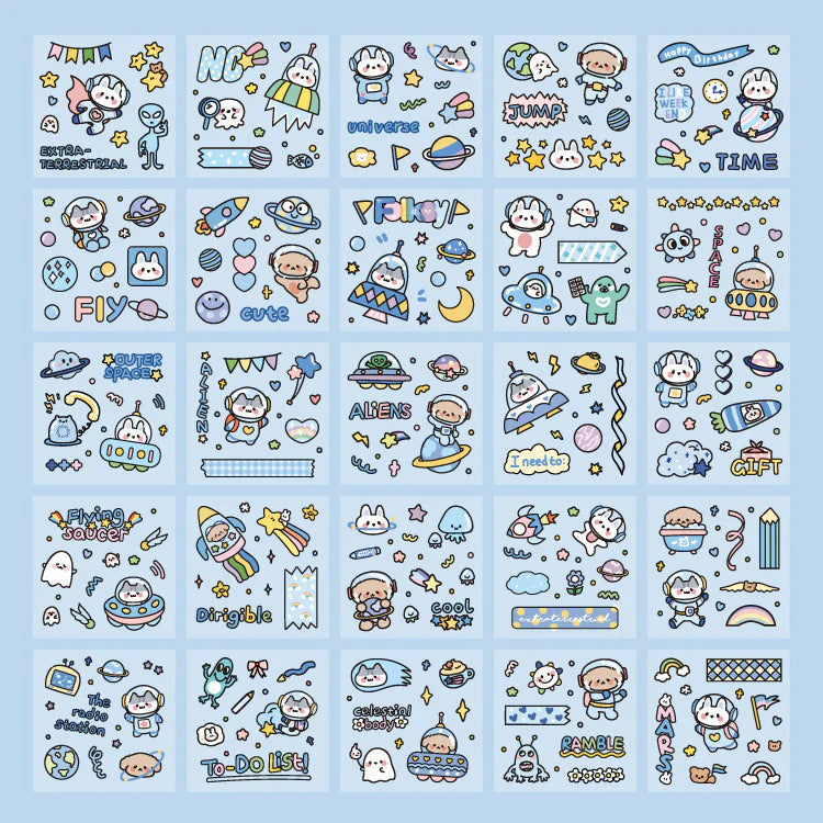 Space Bunny Stickers - 100 Sheets