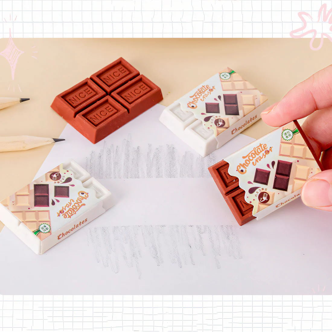 Cute Mini Chocolate Eraser (1 Pcs)