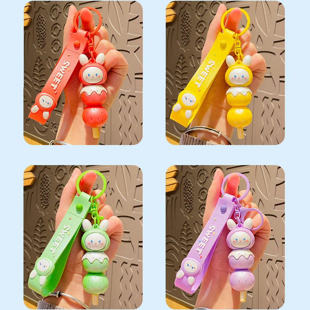 Colorful Bunny Ice-cream Keychain