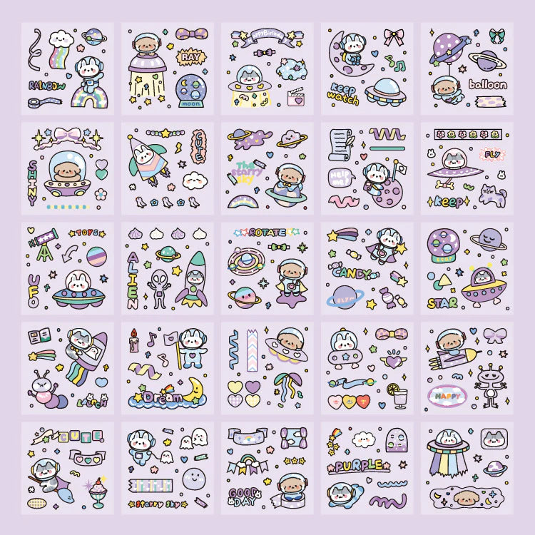 Space Bunny Stickers - 100 Sheets