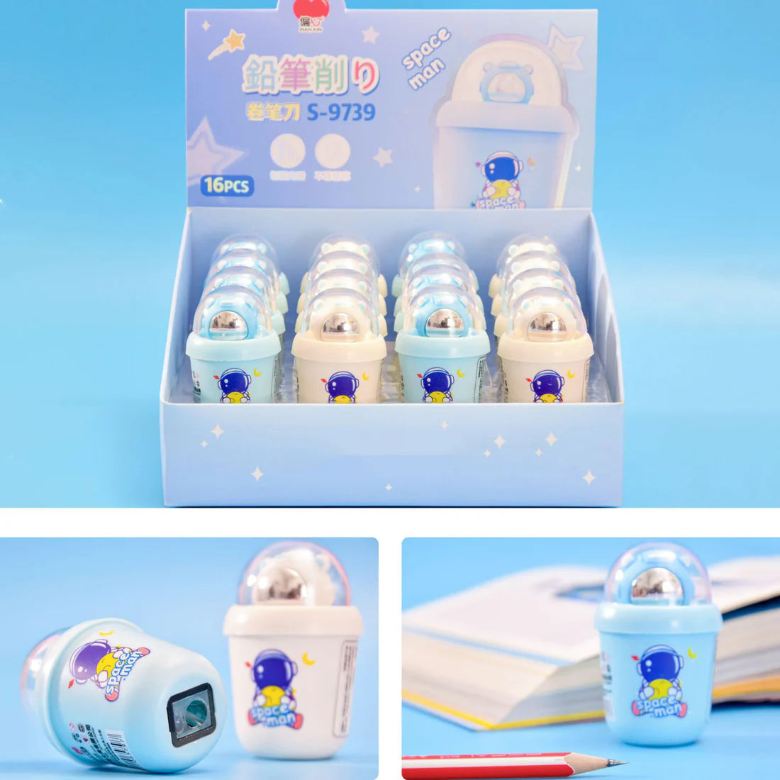 Astronaut Milk Tea Cup Pencil Sharpener