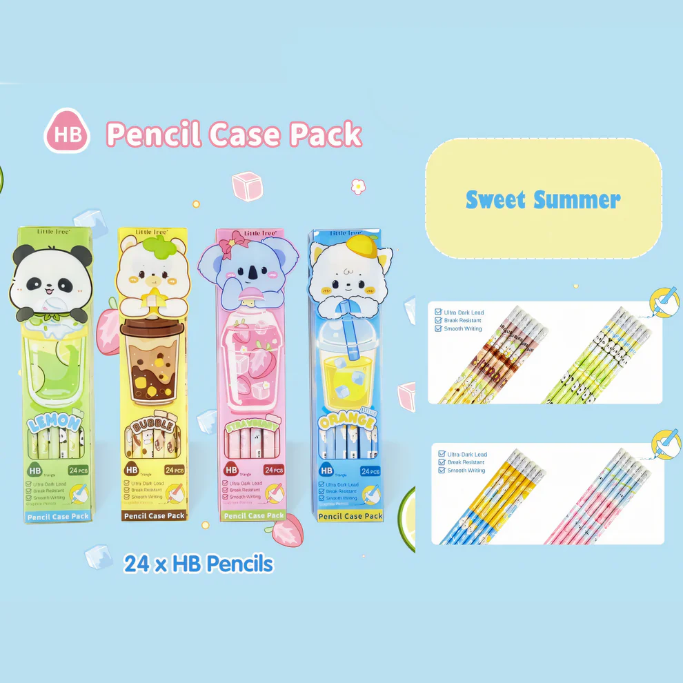 Animal-Themed HB Triangle Pencils - 24 Pencils